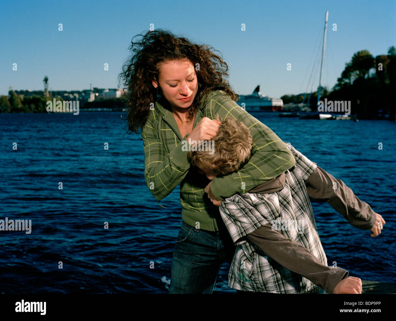 Brother and sister in a quarrel Sweden Stock Photo - Alamy