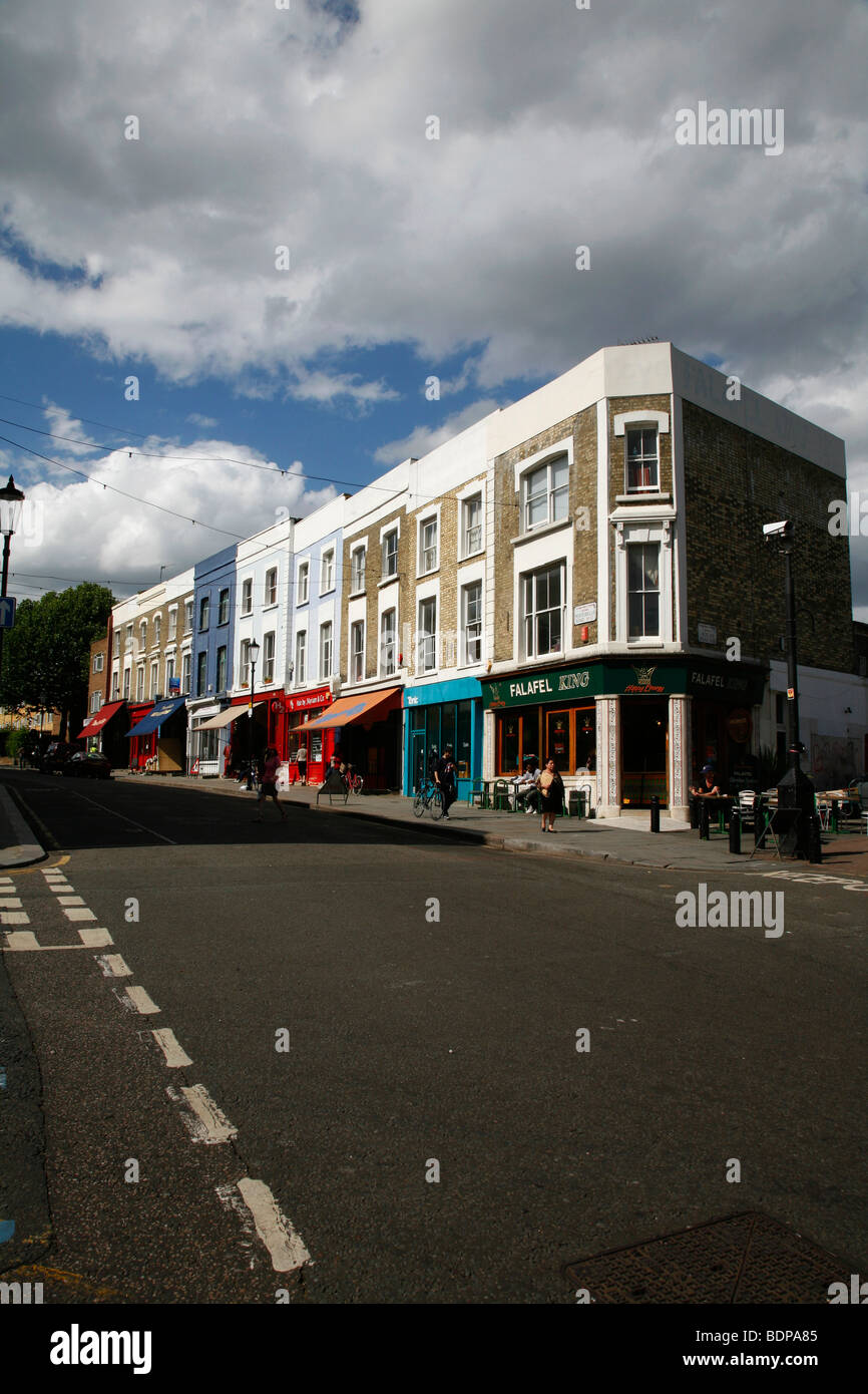 Parade of shops on Portobello Road, North Kensington, London, UK Stock Photo