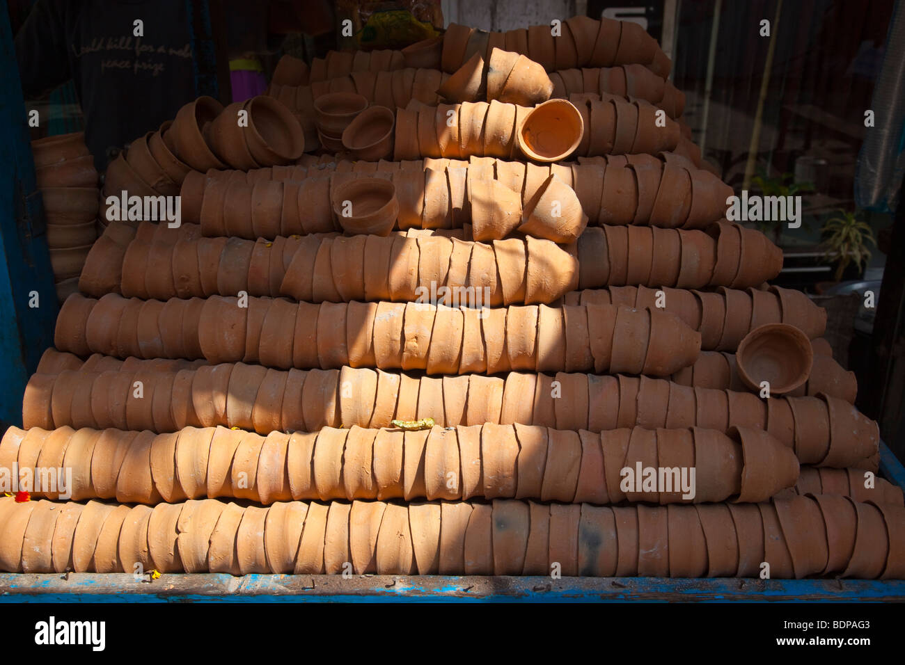 Disposable clay cups for beverages in Calcutta India Stock Photo Alamy