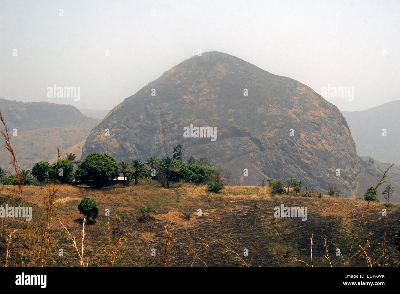 Mountainous landscape in Bamenda Highlands Ring Road area Northwest Province Cameroon West Africa Stock Photo