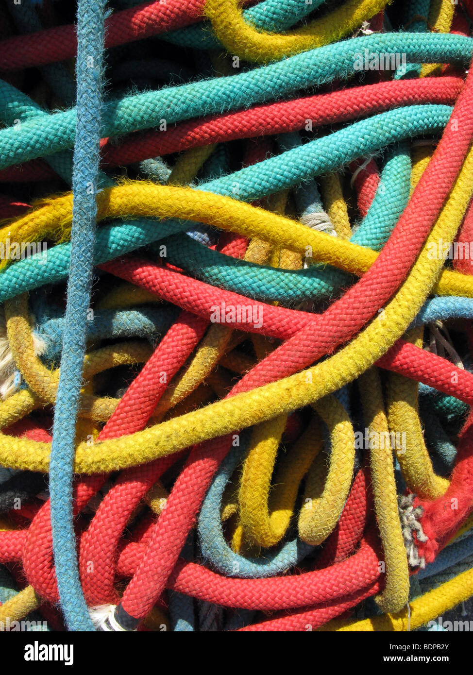 Tangled Marine Ropes Tangled ropes on boat in hi-res stock photography and images - Alamy