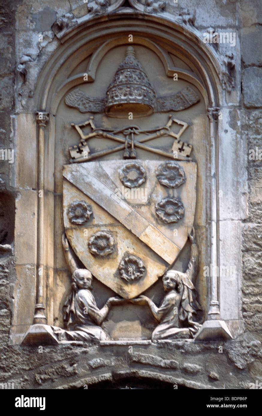 Avignon Provence France Palais des Papes Shield with Crossed Keys on Front of Building Stock Photo