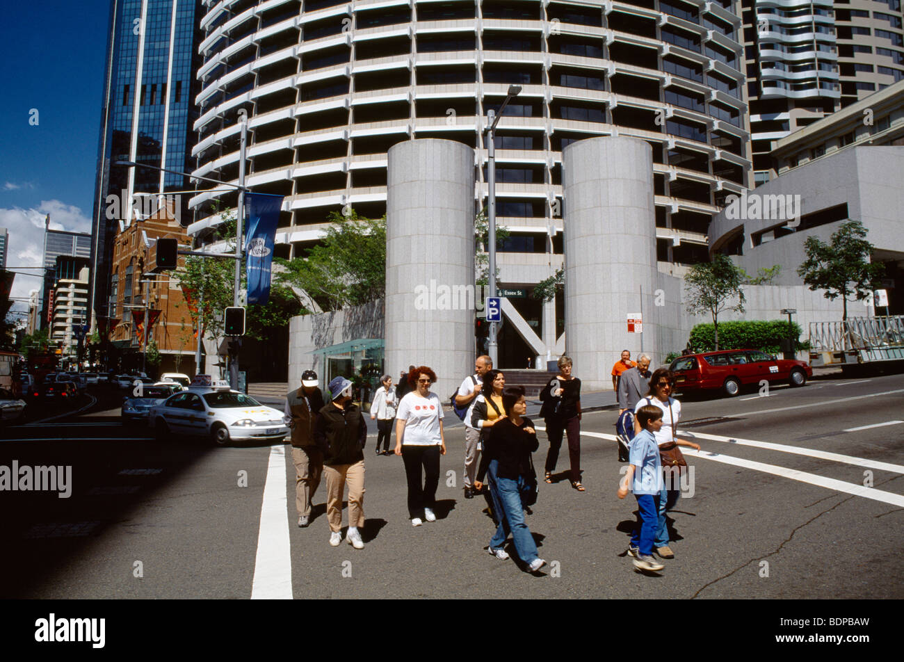 Sydney New South Wales Australia George Street Multi Ethnic people Crossing The Road Stock Photo