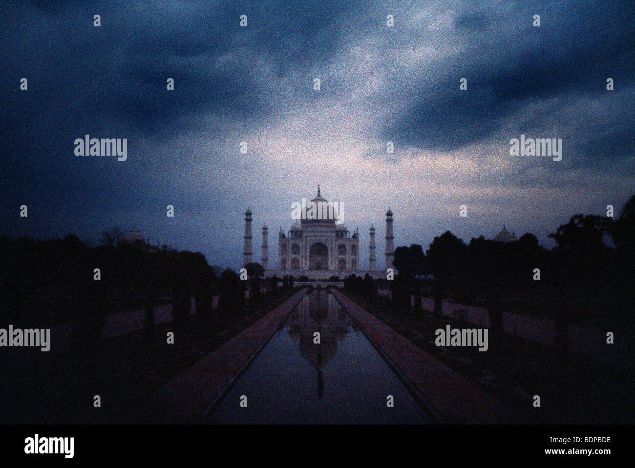 Agra India Taj Mahal At Night Stock Photo