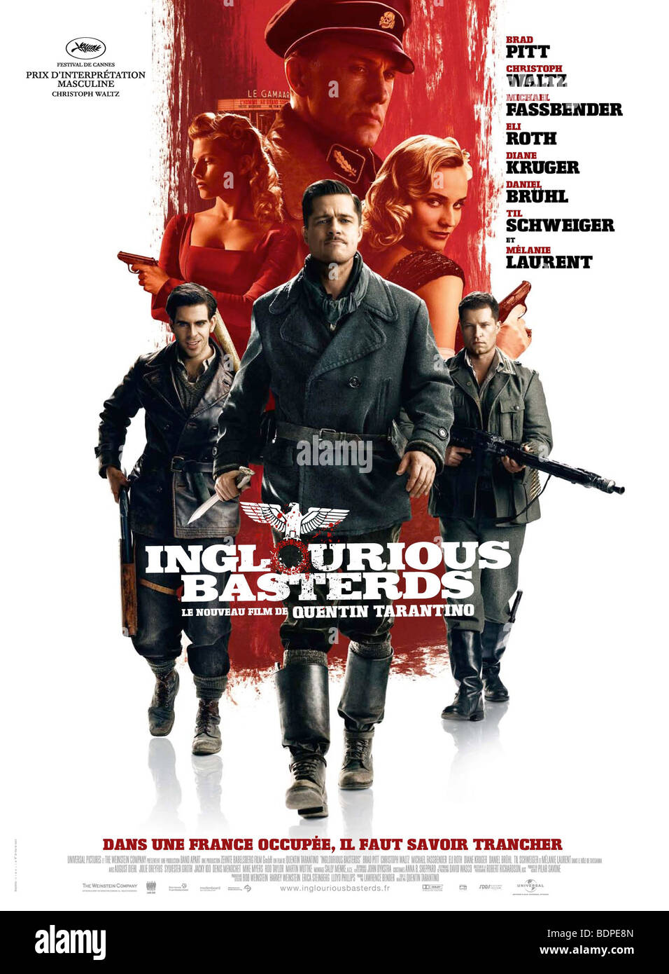 Inglourious basterds Year : 2009 Director : Quentin Tarantino Movie poster (Fr) Stock Photo