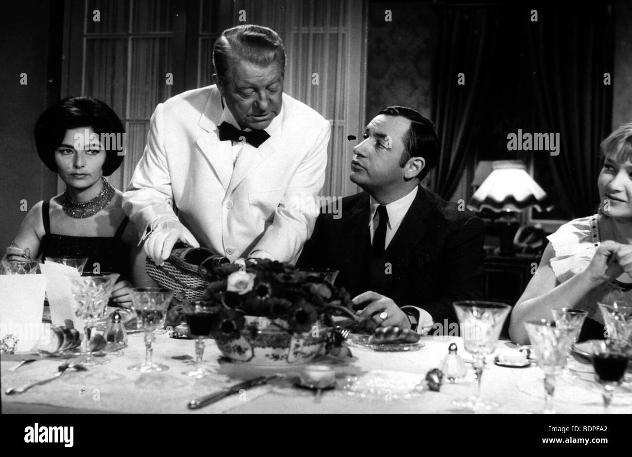 Monsieur Year: 1964 Director: Jean-Paul Le Chanois Jean Gabin, Philippe Noiret, Liselotte Pulver, Berthe Granval Stock Photo