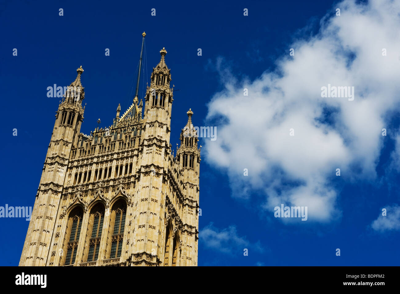 Victoria Tower at the House of Lords in London. Stock Photo