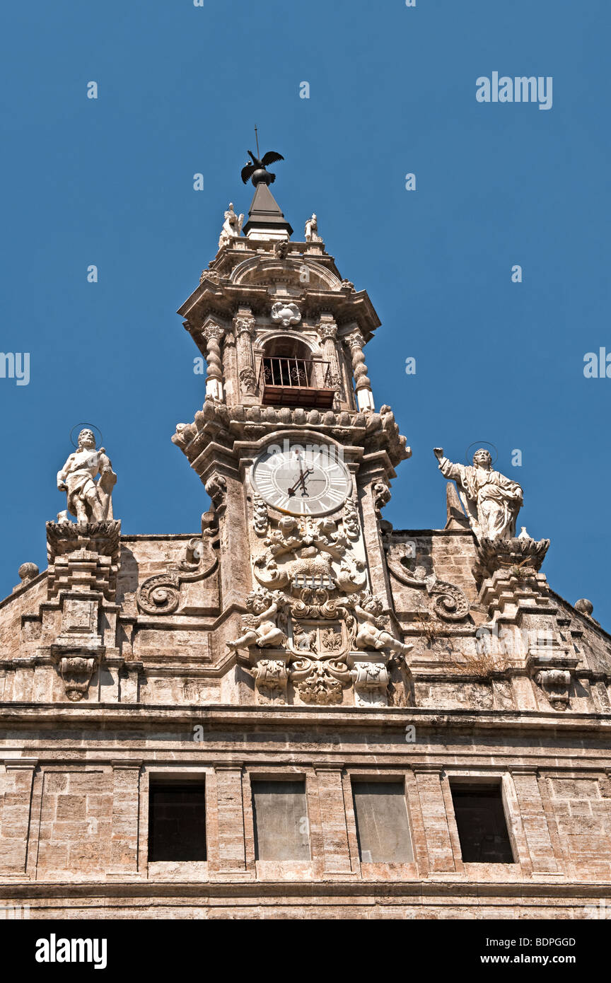 A clock tower in Valencia, Spain Stock Photo Alamy
