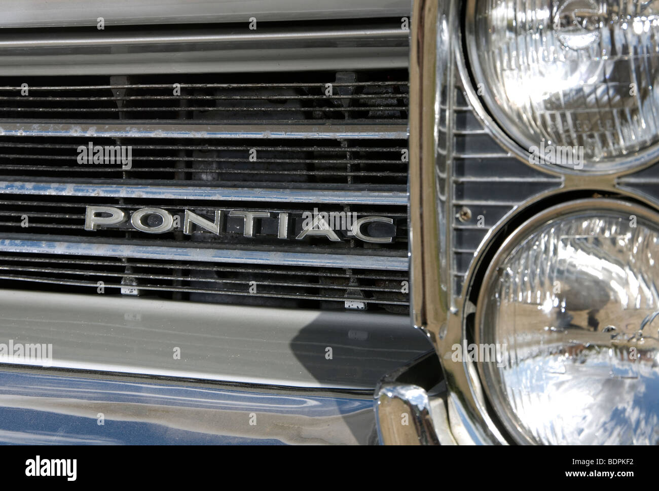 Pontiac badge on 1964 Pontiac Parisienne American station wagon estate car Stock Photo
