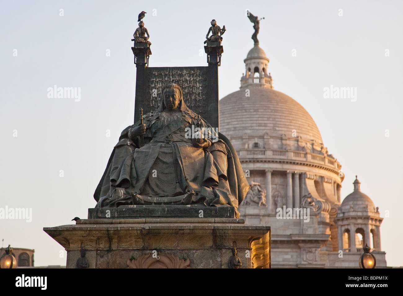 Statue of Queen Victoria at Victoria Memorial in the Maidan in Calcutta
