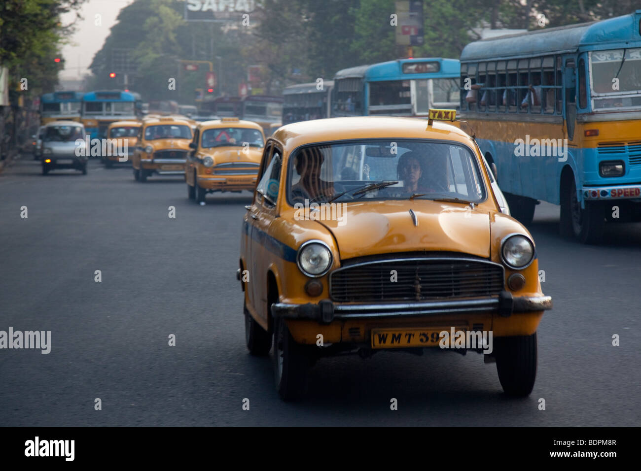 Taxi in Calcutta India Stock Photo