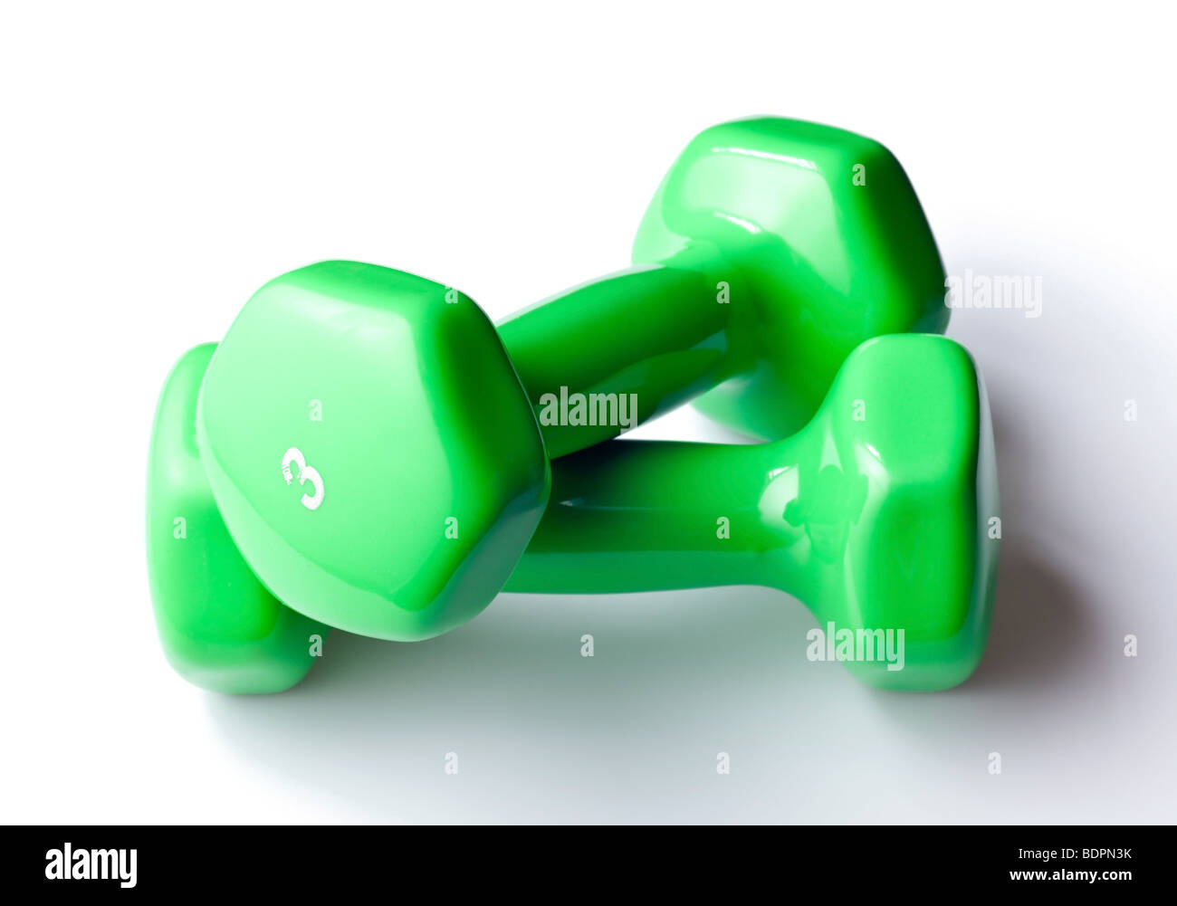 Free weight dumbbells isolated on pure white background Stock Photo