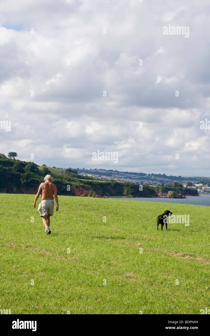 One man and his dog Stock Photo