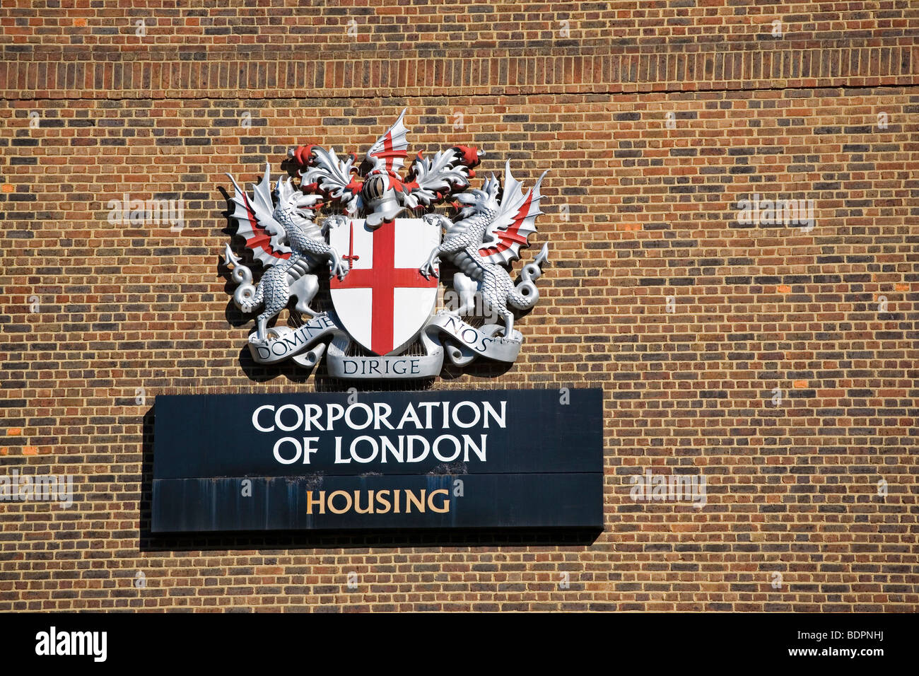 Corporation of london city housing sign Stock Photo Alamy