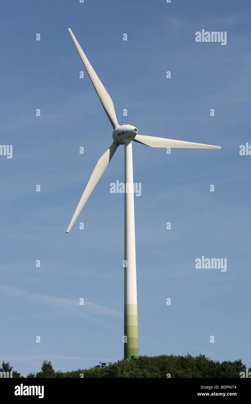 A Wind Turbine against a blue sky Stock Photo - Alamy