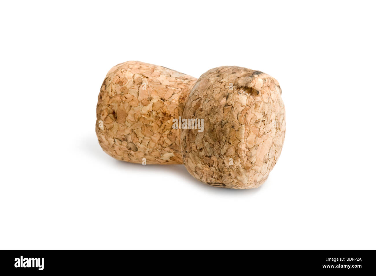 Champagne cork closeup in isolated white background Stock Photo