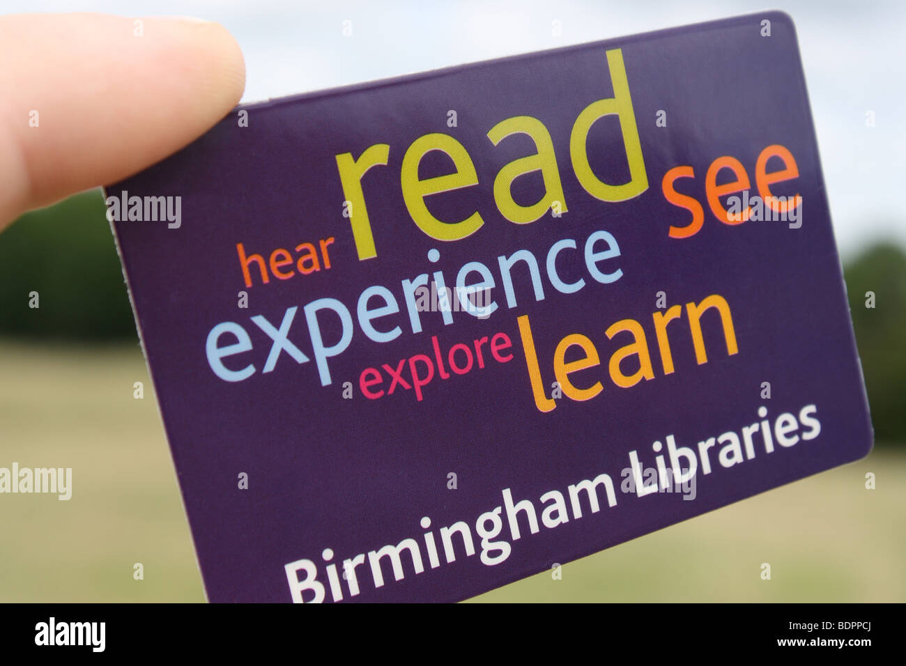 Library card, Birmingham UK 2009 Stock Photo