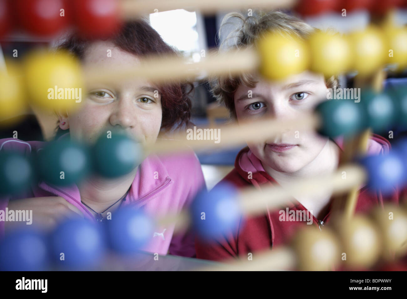 Maedchen mit Abakus Stock Photo