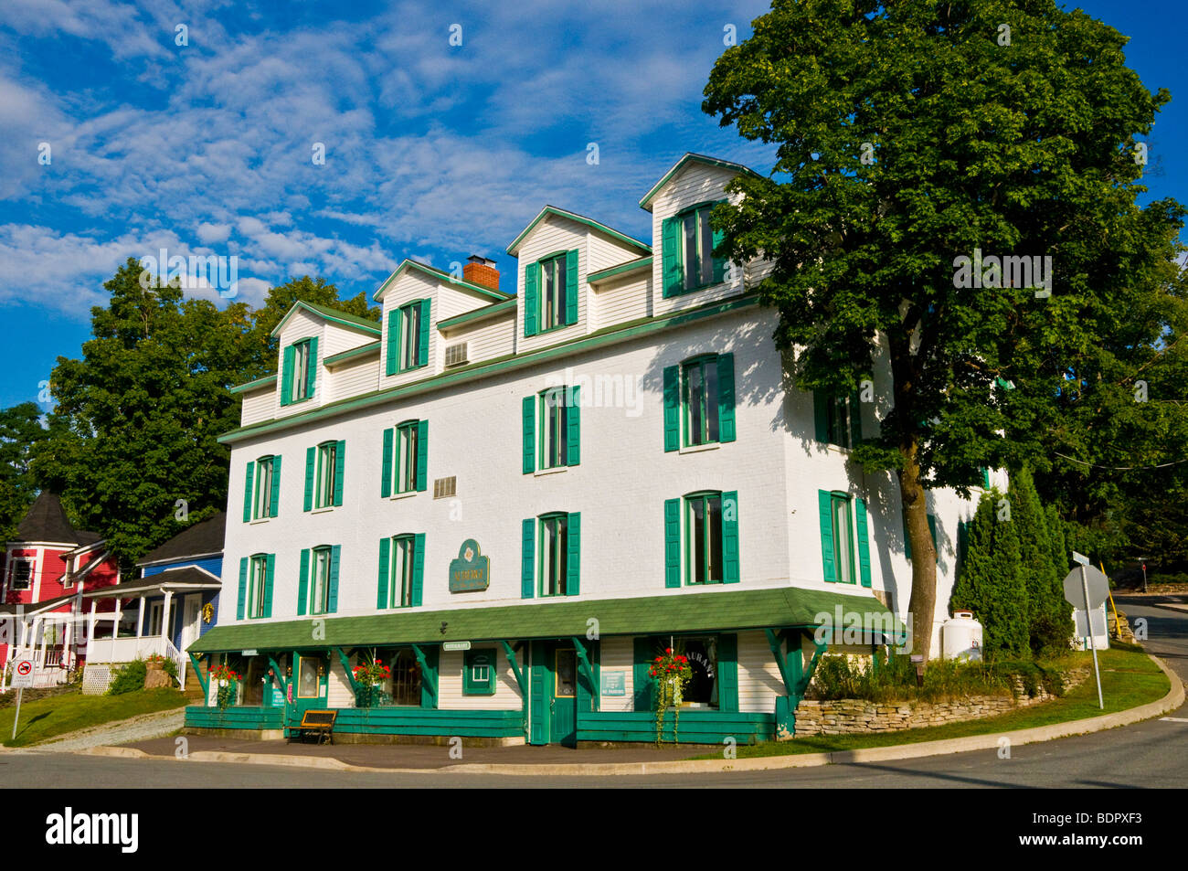 Village of North Hatley Eastern townships Quebec canada Stock Photo Alamy