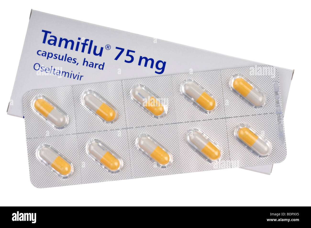 Tamiflu capsules for treatment of 'swine flu' Stock Photo