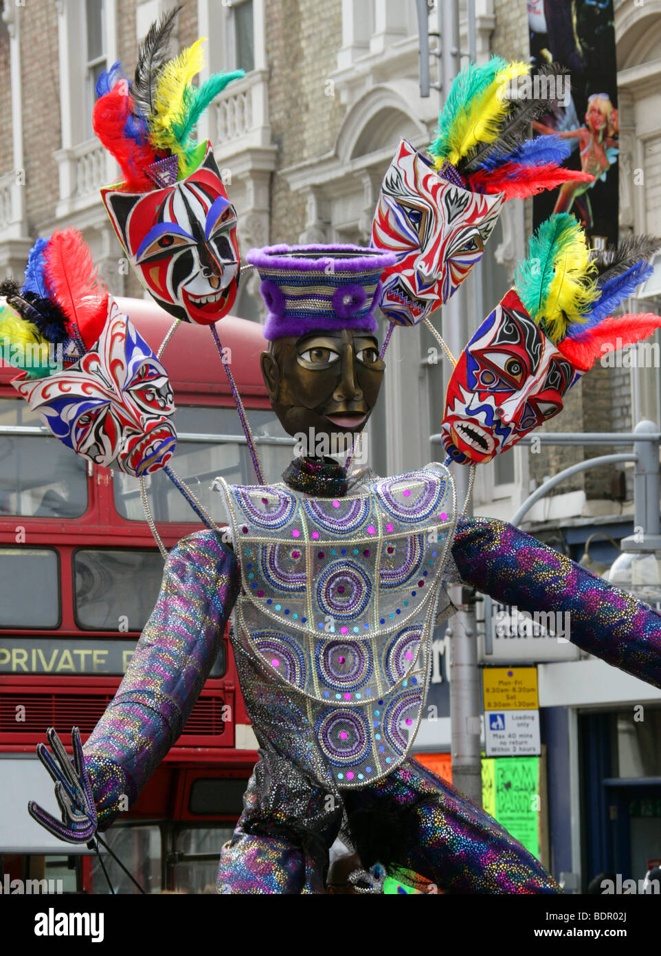 Carnival Figure in the Notting Hill Carnival Parade 2009 Stock Photo