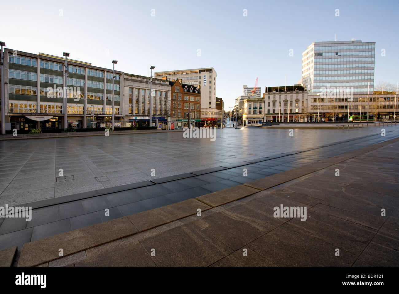 The redeveloped Old Market Square in Nottingham, England Stock Photo