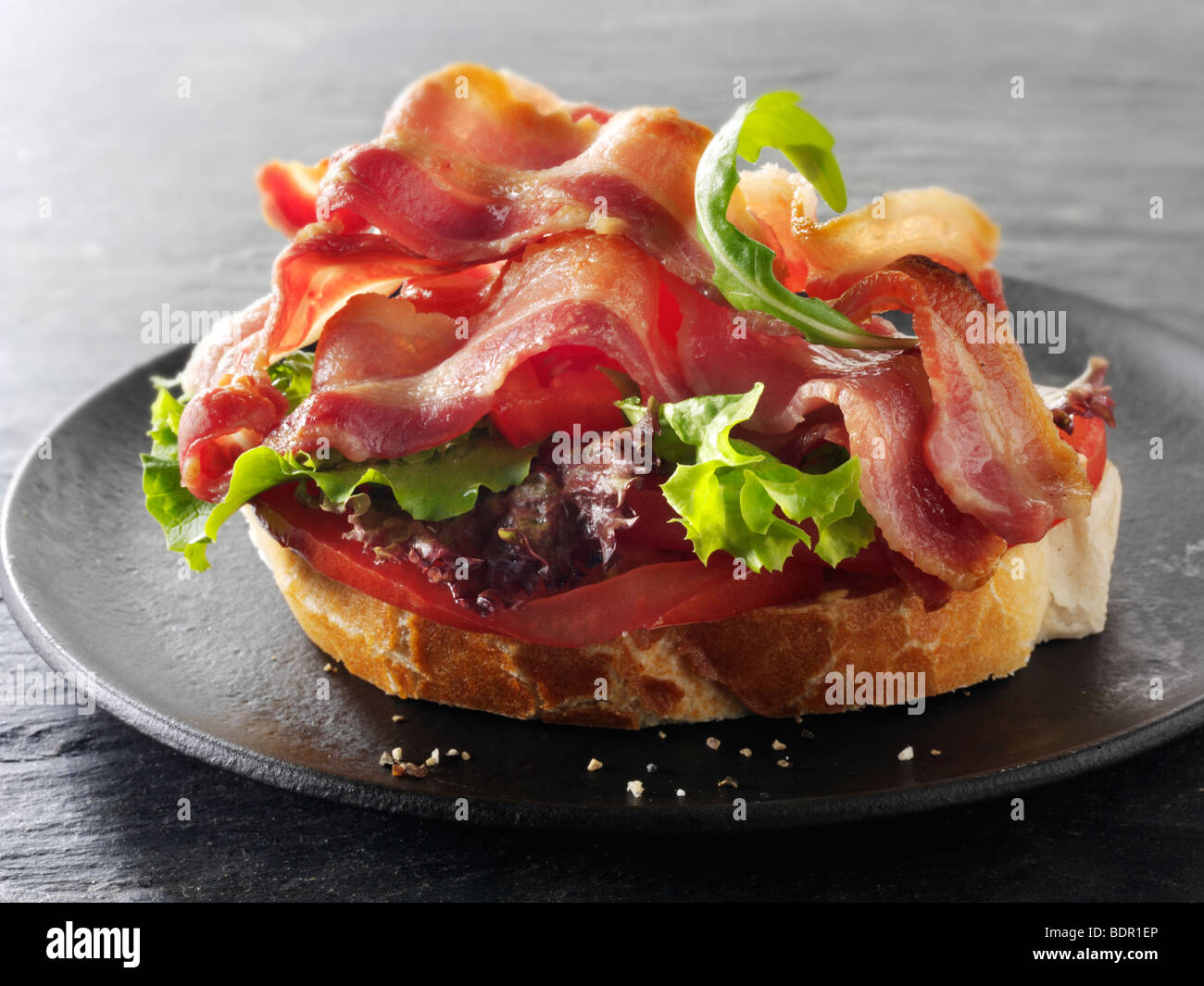 Traditional bacon sandwich Stock Photo Alamy