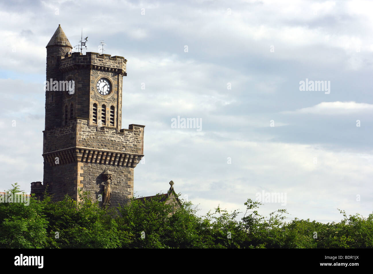 The clock tower of the now defunct former Benedictine Abbey in Fort