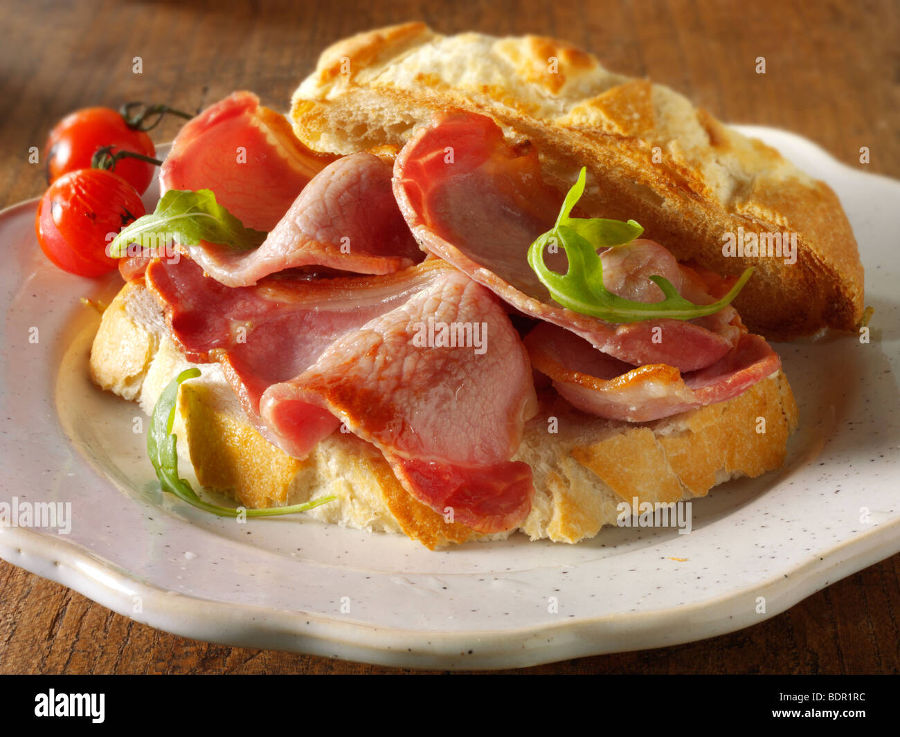 Traditional bacon sandwich Stock Photo