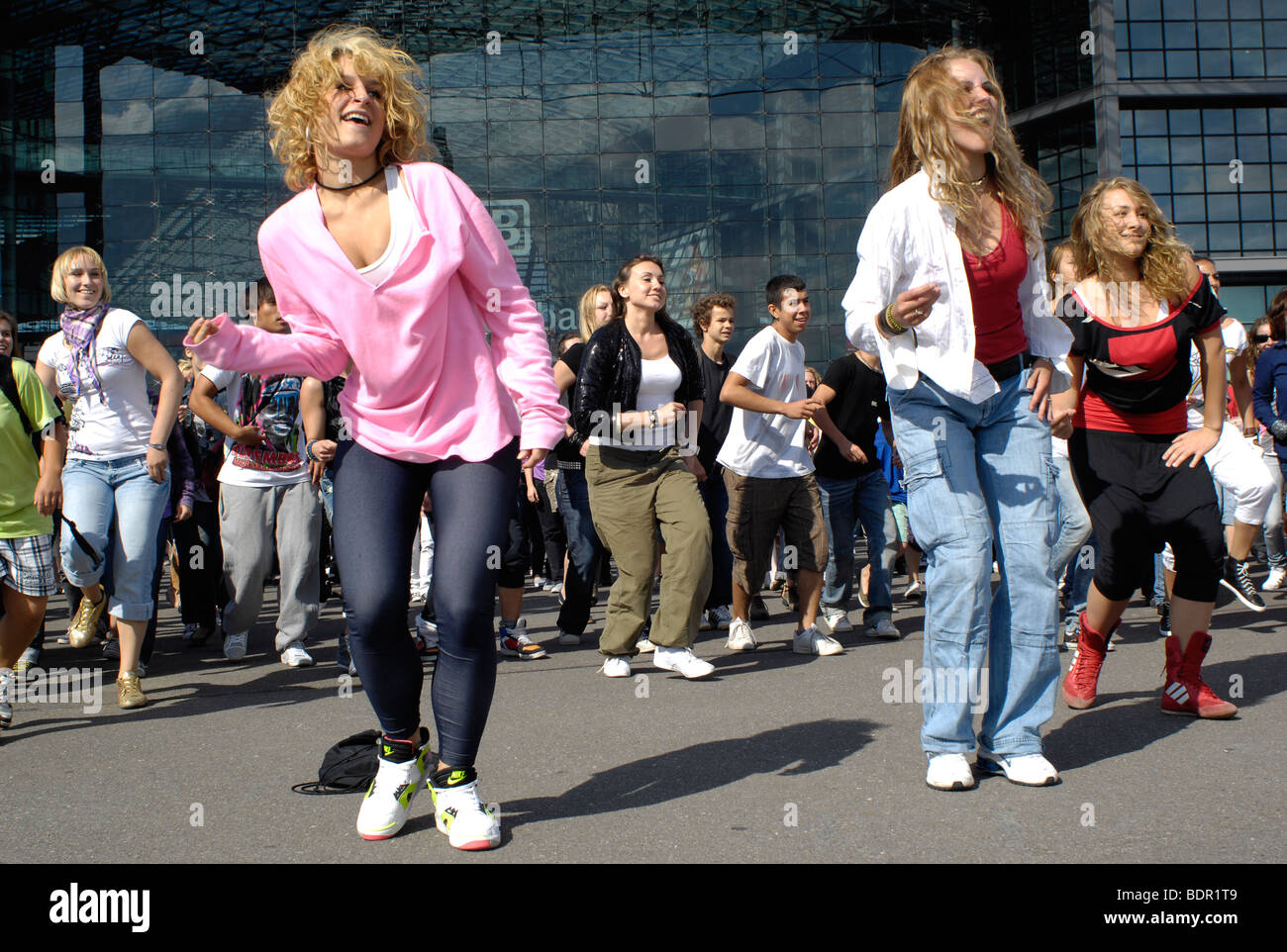 Michael Jackson Tribute Flash Mob in Berlin Stock Photo
