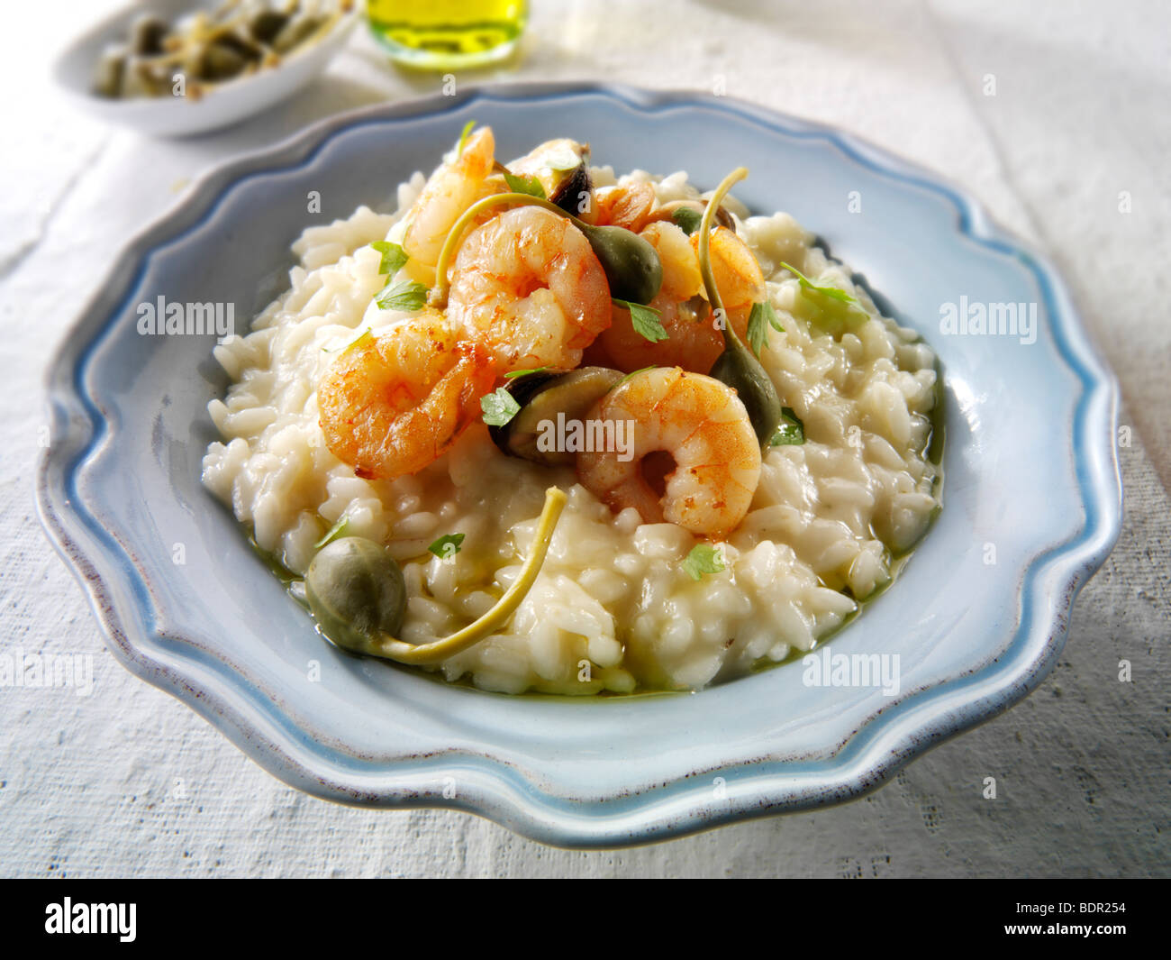 Classic risotto with prawns Stock Photo