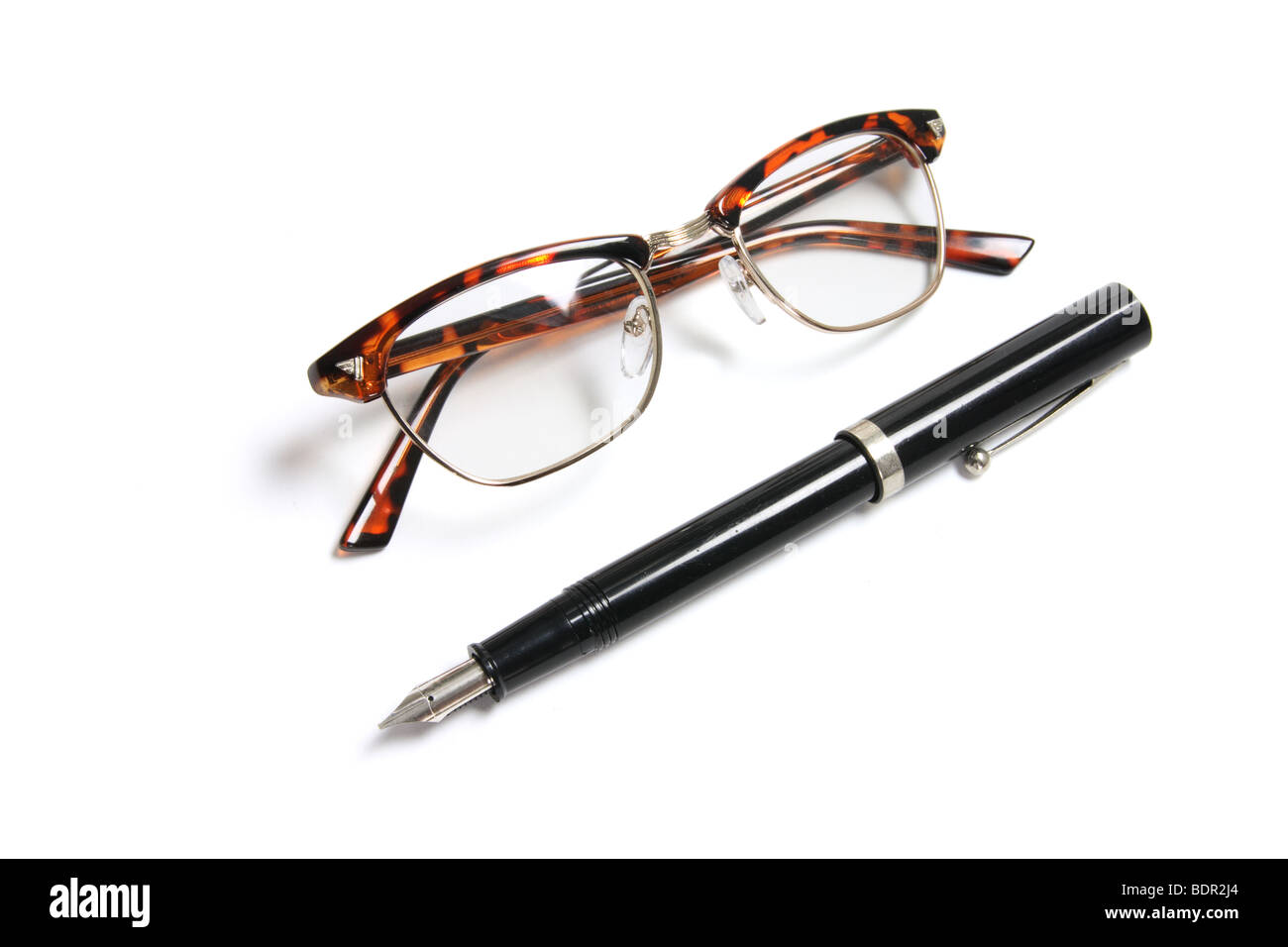 Fountain Pen and Eye Glasses Stock Photo Alamy
