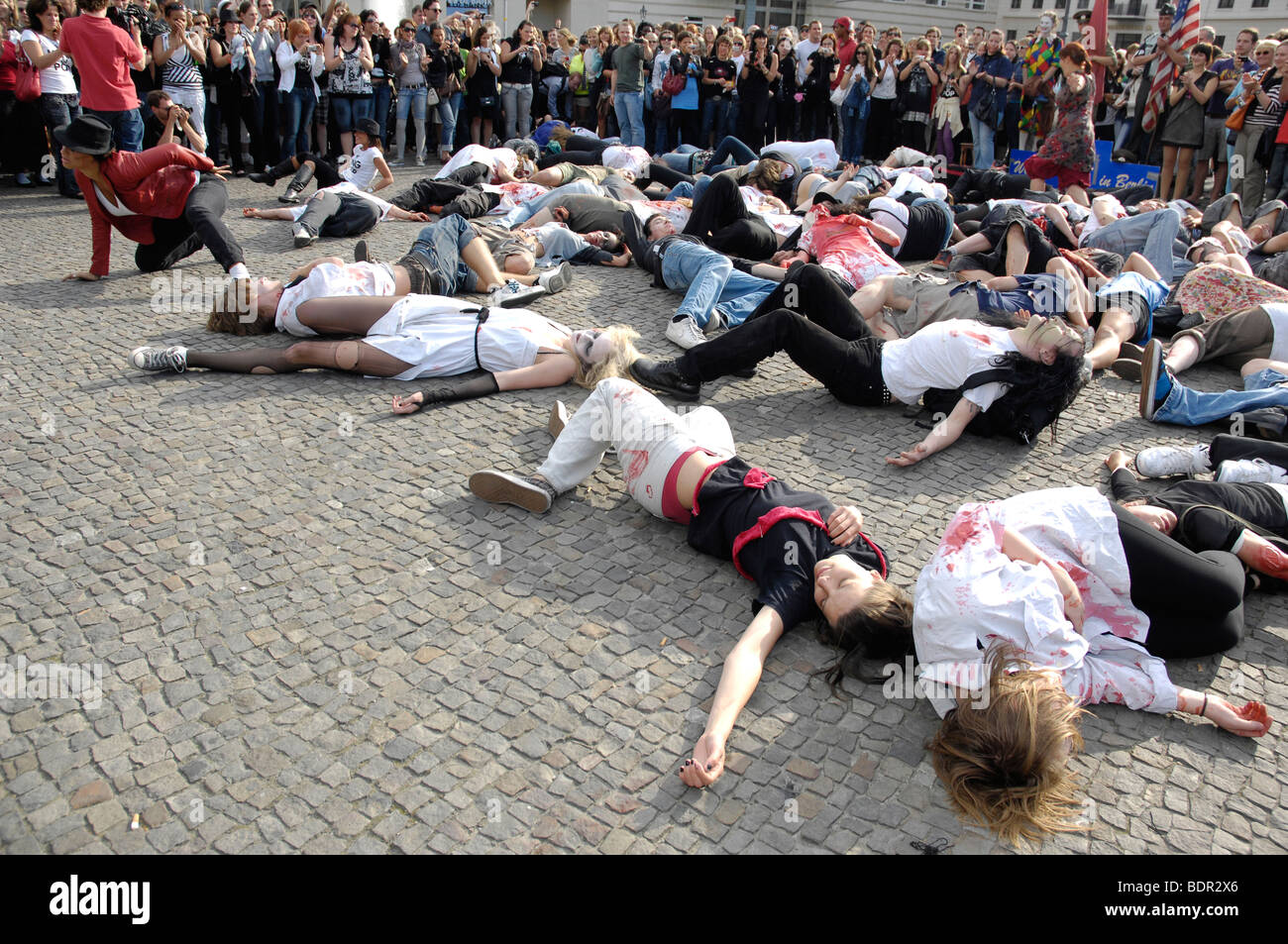 Michael Jackson Tribute Flash Mob in Berlin Stock Photo