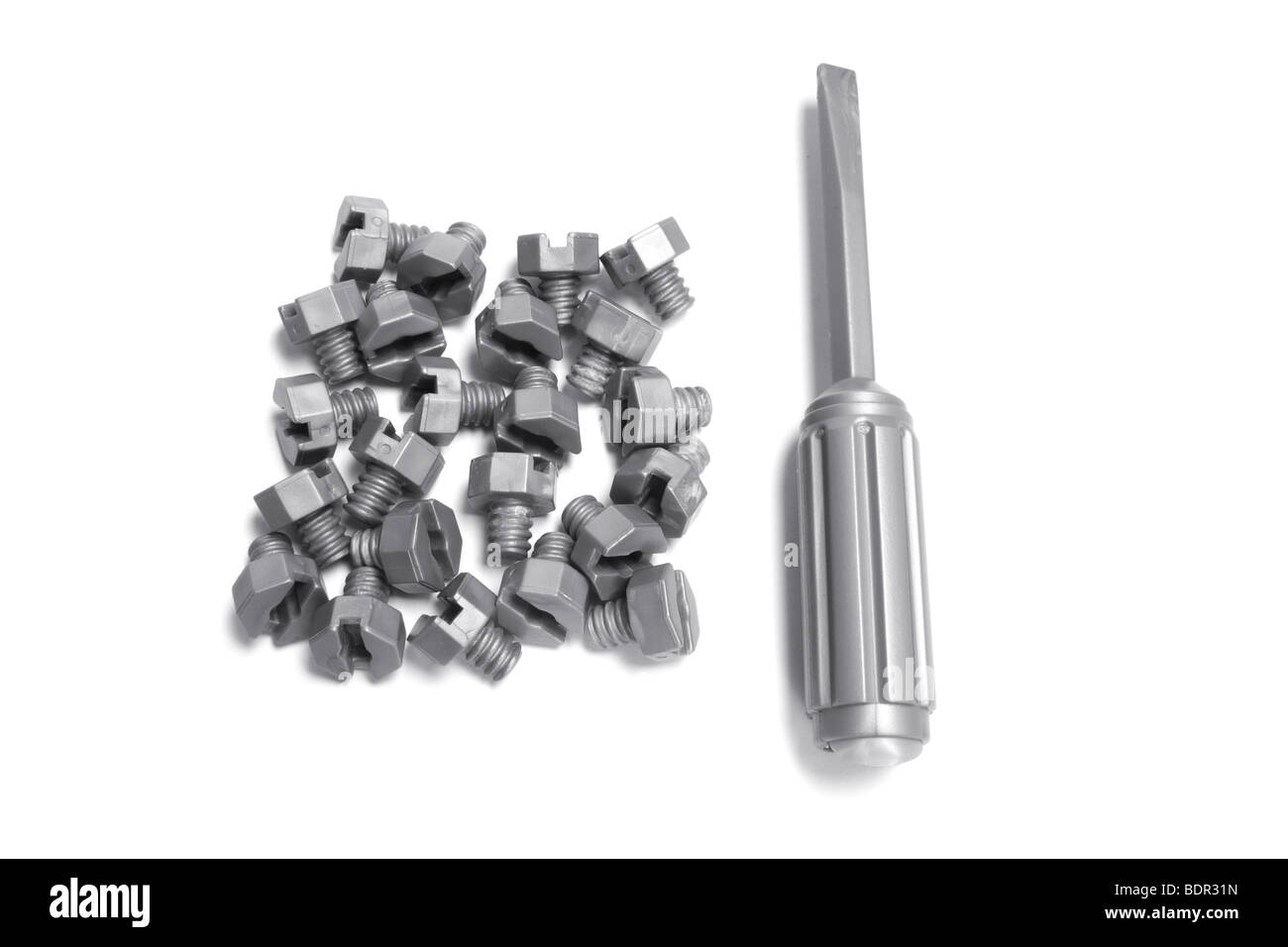 Toy Screwdriver with Nuts Stock Photo Alamy
