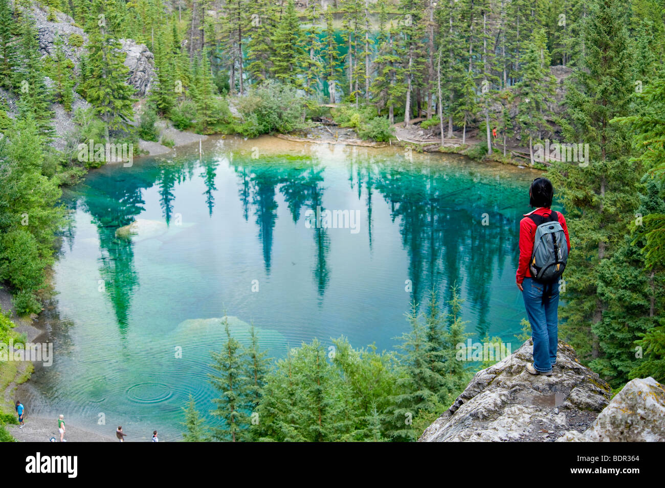 Viewpoint overlooking Grassi Lakes, Canmore, Alberta, Canada Stock