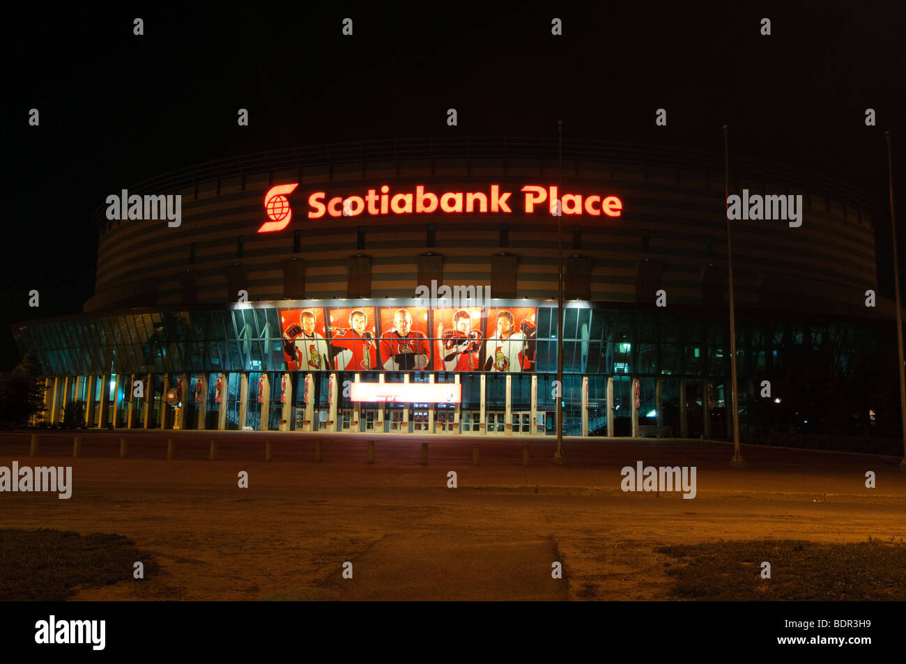 Scotiabank Place: Home of the Ottawa Senators as seen at night Stock Photo