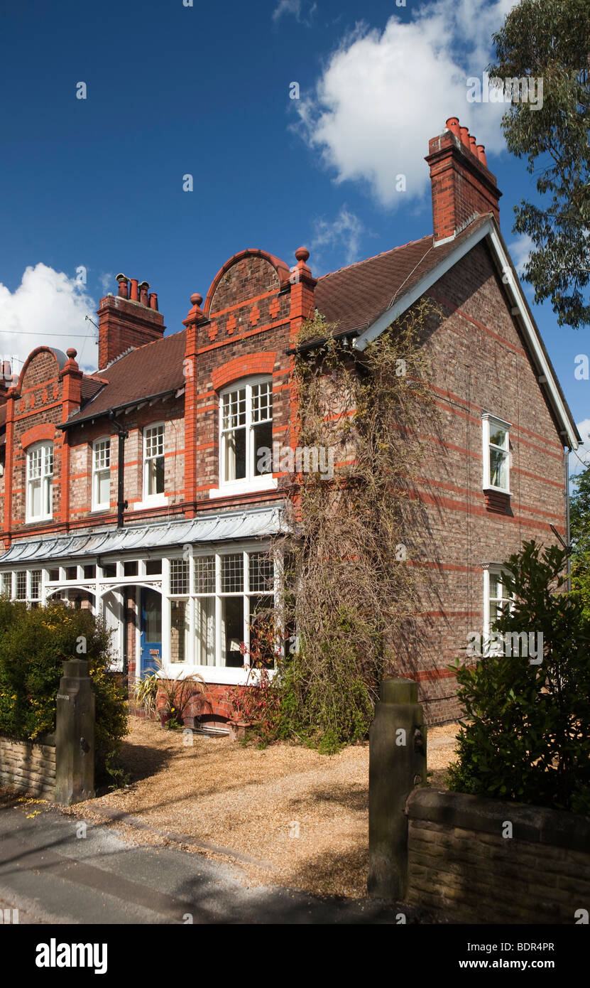 UK, England, Cheshire, Alderley Edge, Stephens Street, elegant semi detached Edwardian House Stock Photo