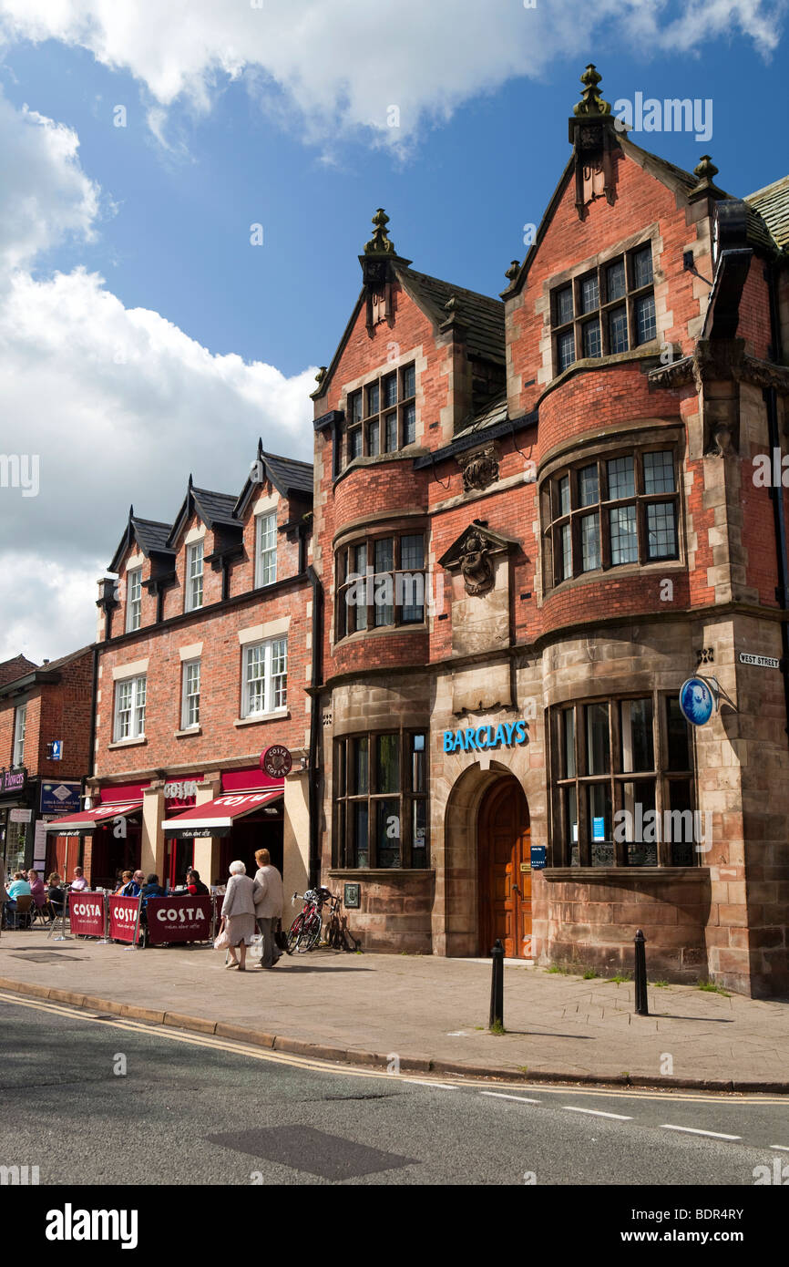 UK, England, Cheshire, Alderley Edge, London Road, Barclays Bank building Stock Photo