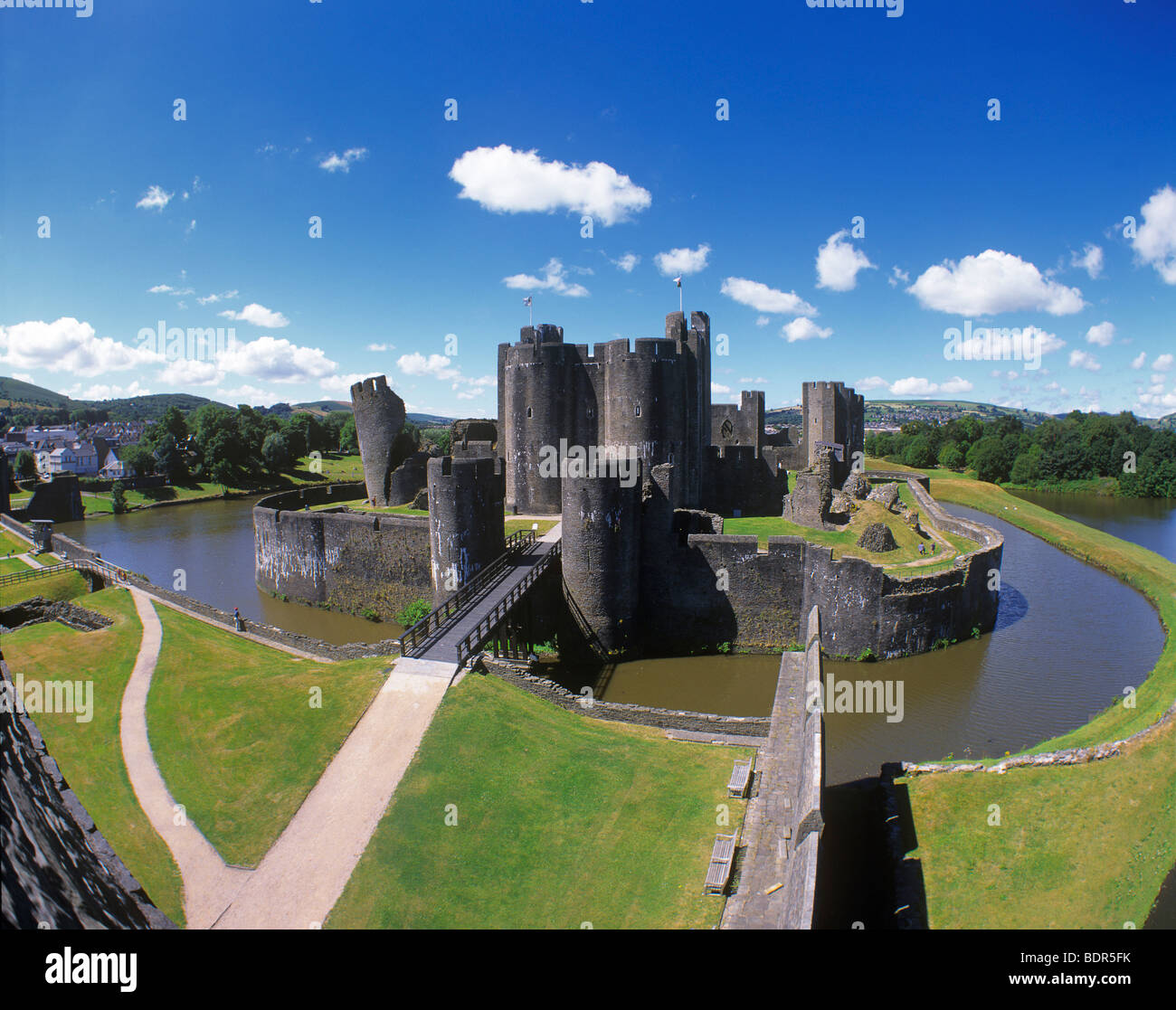 Great Britain; Wales; Mid Caerphilly Castle, view of the