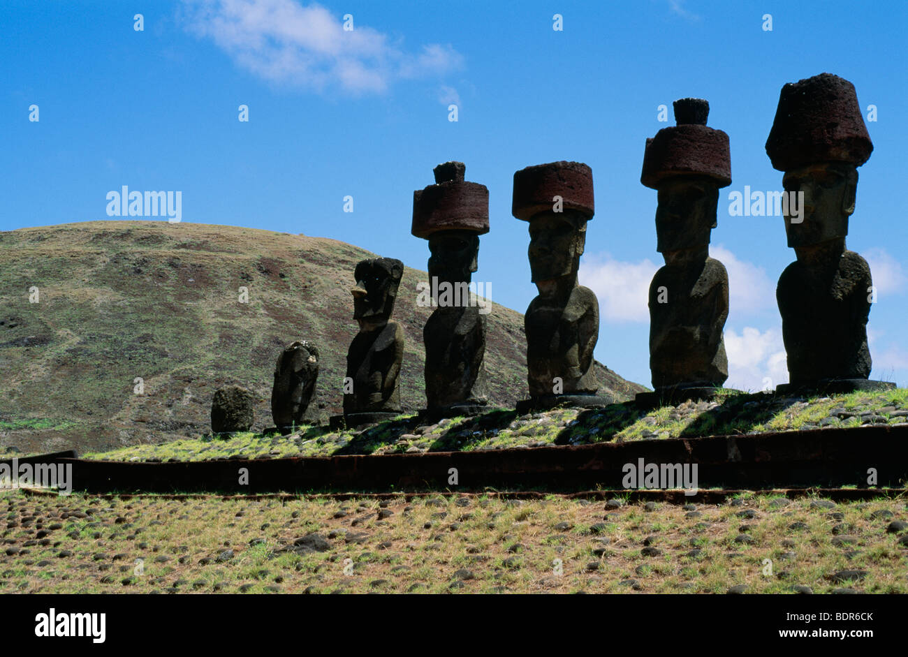 Stone sculptures Easter Island Stock Photo Alamy