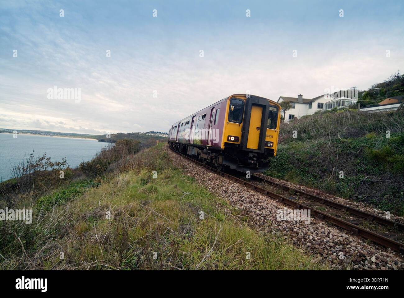 A train Cornwall England Stock Photo - Alamy