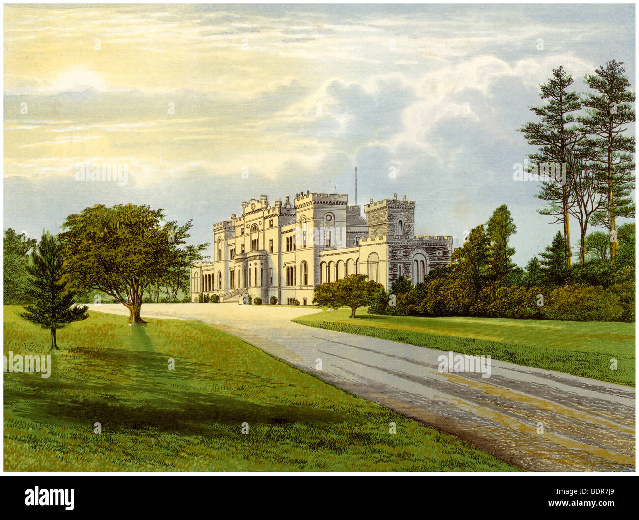 Rossie Castle, Forfarshire, Scotland, home of the Macdonald family, c1880. Artist: Unknown Stock Photo