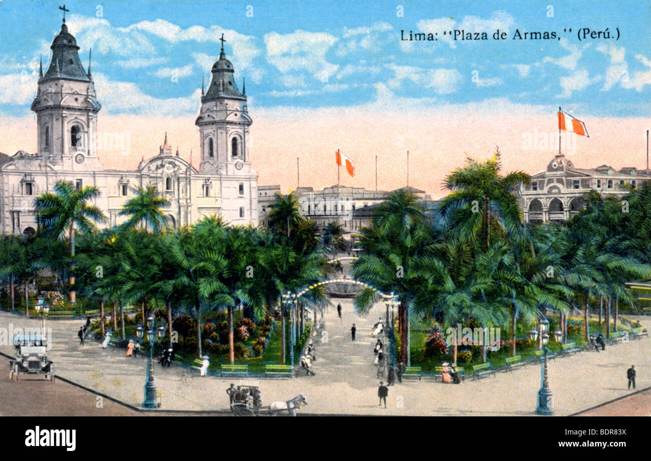 Plaza de Armas, Lima, Peru, early 20th century. Artist: Unknown Stock Photo