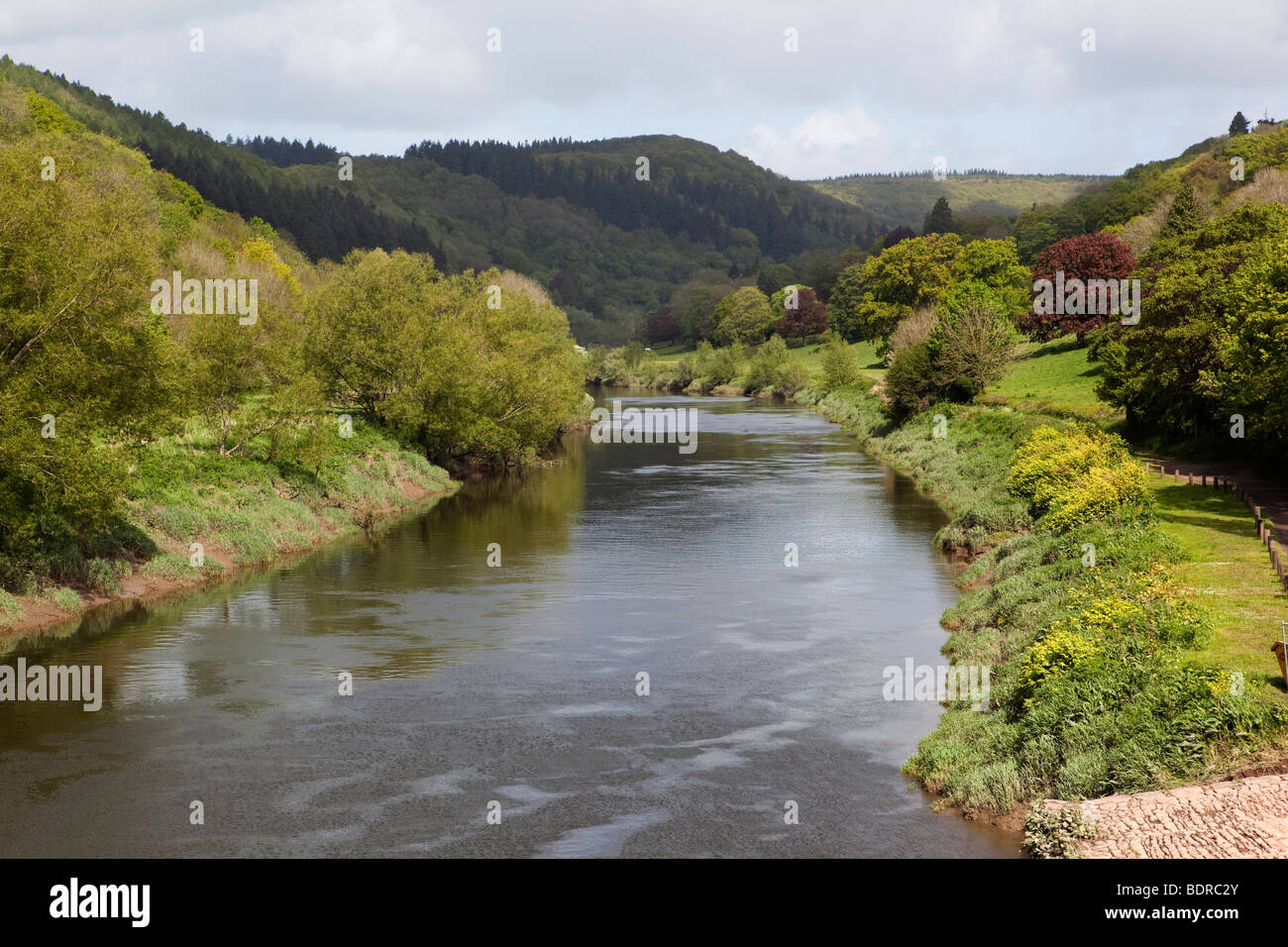 UK, Gloucestershire, Forest of Dean, Wye Valley, Brockweir, River Wye Stock Photo