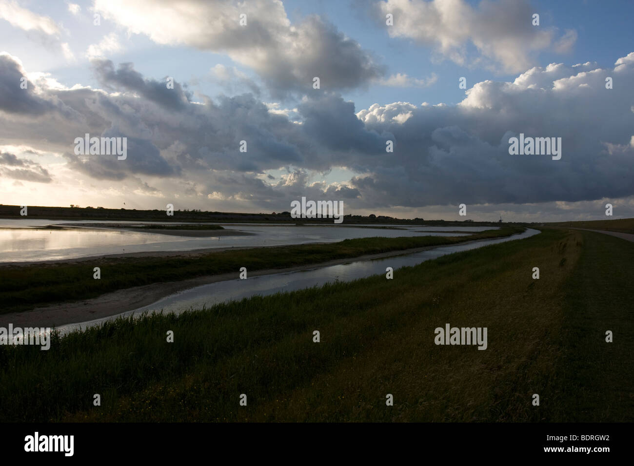 cloud mood, evenning dawn, coast, wolkenstimmung, wolken, Insel Texel, Holland, clouds, the netherlands, texel island Stock Photo