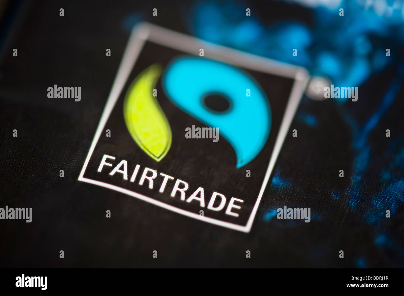 Fairtrade food packet labeling Stock Photo