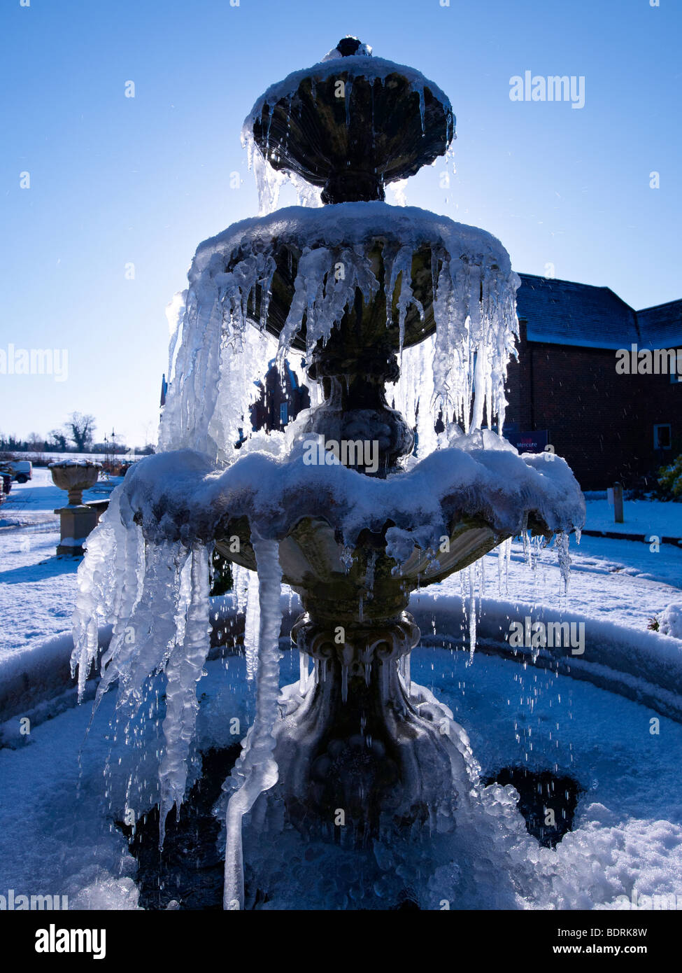 frozen fountain Stock Photo