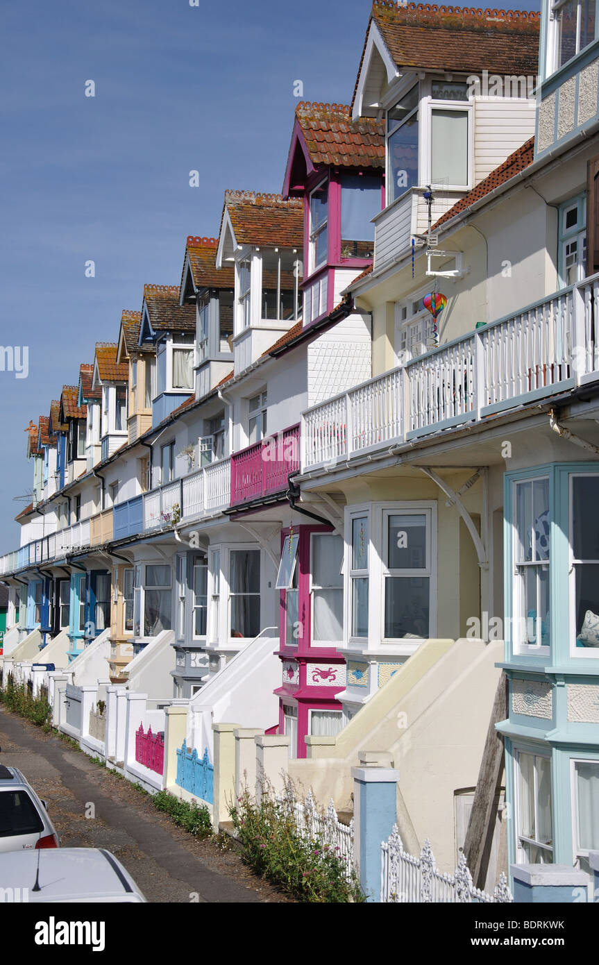 Colourful seafront houses, Whitstable, Kent, England, United Kingdom Stock Photo