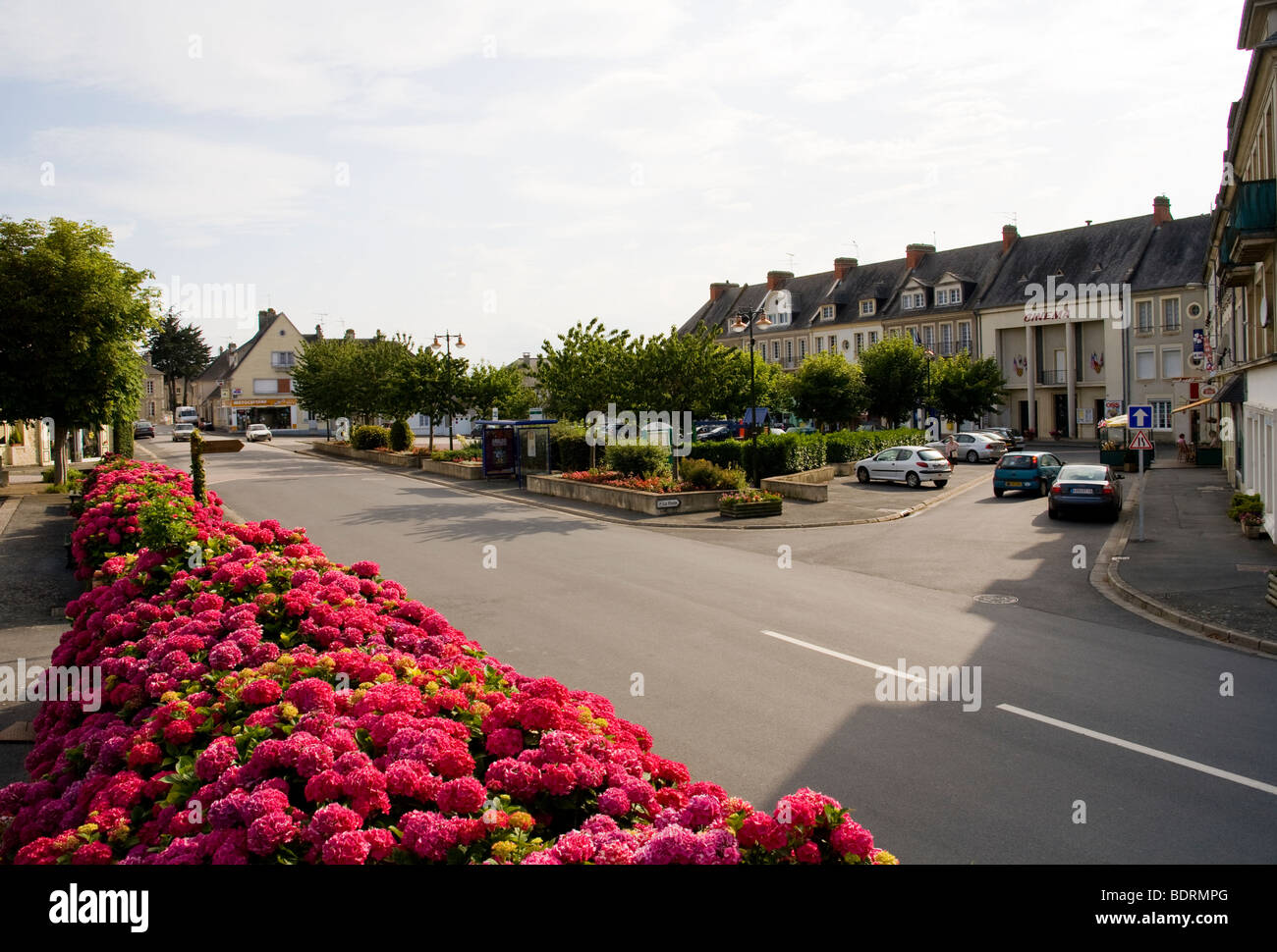 The French village of Trevieres in Basse-Normandie, close to Omaha Beach. Stock Photo