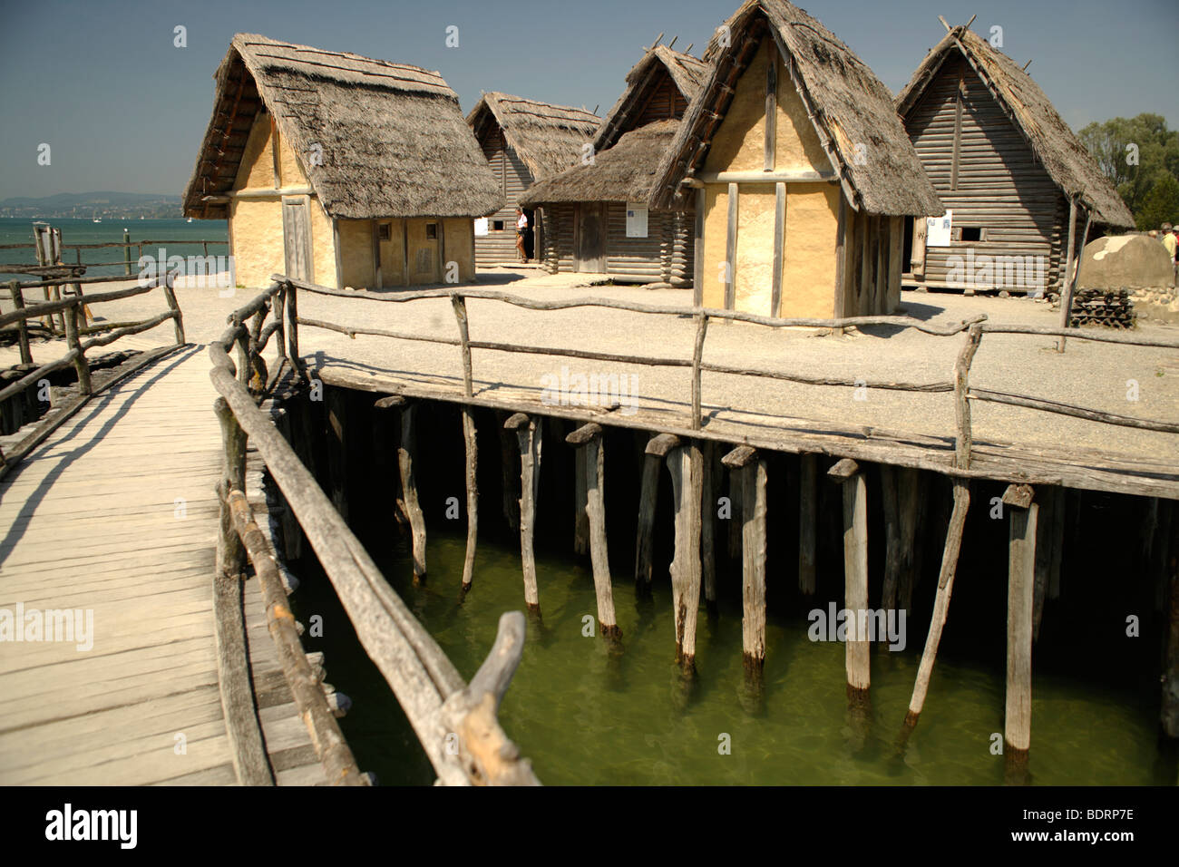 Lake dwelling of prehistoric times-museum in Unteruhldingen, Lake Constance, Baden Wuerttemberg, Germany Stock Photo